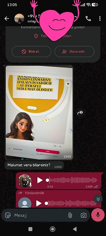 bakida ne is qurmaq olar: Çağrı mərkəzi operatoru, Qadın, Təcrübəsiz — 1