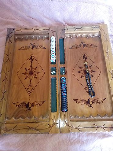 şaxta baba oyunu: Əl işı taxta tavla dəsti - Material: keyfiyyətli bərk ağac, parlaq — 4