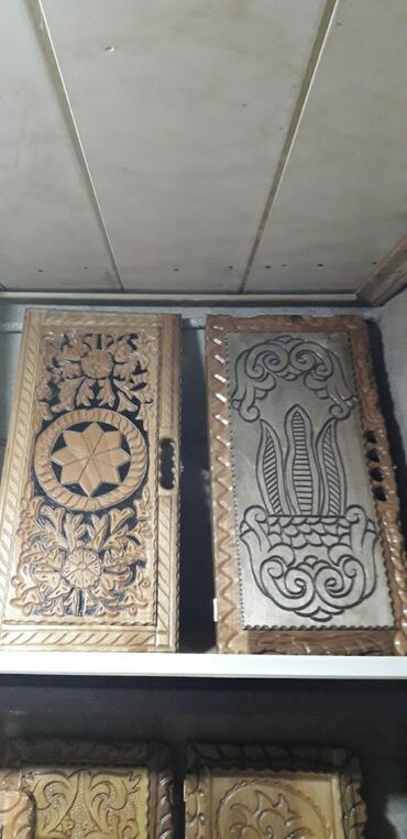 Nərdlər: Əl işı ağac nərd taxtası - Material: tam ağac (əl oyması). - Dizayn — 7