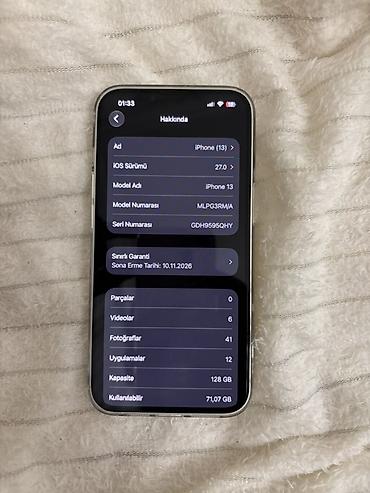 iphone 13 pro max price in azerbaijan: IPhone 13, Ağ, Simsiz şarj — 9