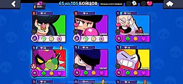 rog ally: Игровой аккаунт Brawl Stars. Основные характеристики: - 65 из 105 — 10