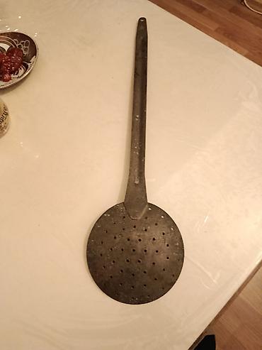 Mis qədimi süzgəc qaşıq (skimmer) - Material: bərk metal - Forması