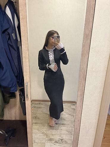 mini yupqa: Qara rəngli uzun ziyafət/klassik stil don - Model: dar kəsimli, uzun — 2