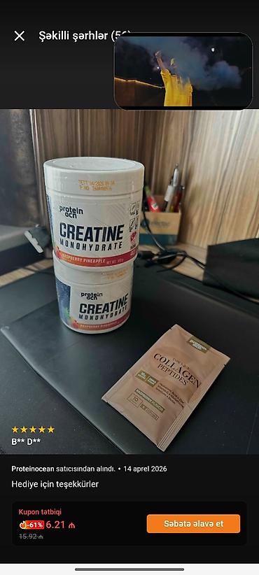 whey protein isolate: Məhsul: Proteinocean Creatine Monohydrate - Növ: Kreatin monohidrat — 1