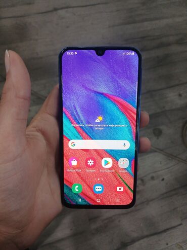 телефон fly bl3819: Samsung Galaxy A40, 64 ГБ, цвет - Голубой, Отпечаток пальца