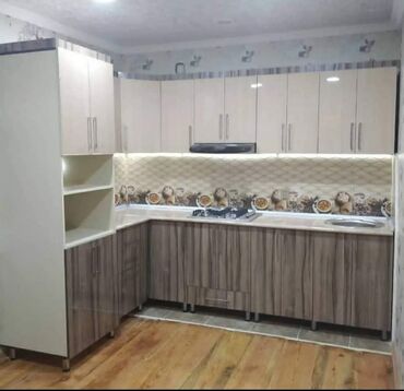 Sifarişlə mətbəx mebeli: Sifarişlə mətbəx dəsti, Özü çəkən petlələr, Mat laminat, Kredit yoxdur, Pulsuz çatdırılma — 11