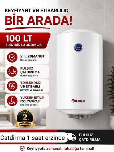 Ariston 100 l, Yeni, Kredit yoxdur, Pulsuz çatdırılma, Rayonlara çatdırılma — 1