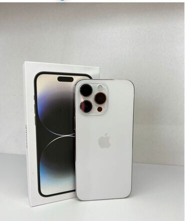 компьютер для офиса: IPhone 14 Pro Max, Б/у, 256 ГБ, Белый, Зарядное устройство, Защитное стекло, Чехол, 82 %