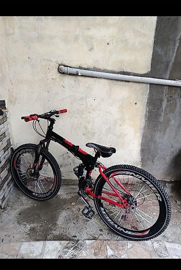 velosibet barter: Dağ velosipedi – tam asqılı, 26” təkərli - Rəng: qara/qırmızı - — 3
