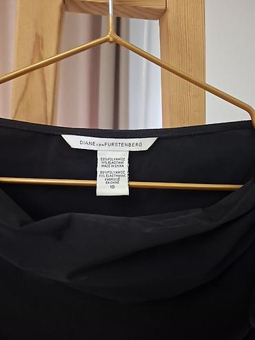 мини платье: Платье Diane von Furstenberg (DVF) без рукавов, черное, длина миди — 4