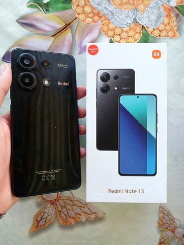 iphon 13: Redmi Note 13, 256 GB, rəng - Qara, Barmaq izi, İki sim kartlı, Face ID