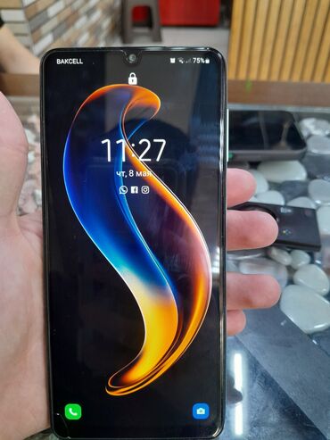 телефон fly wifi: Samsung Galaxy A22, 128 GB, rəng - Göy, Zəmanət, Sensor, Barmaq izi