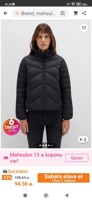 tikdirmek ucun don modeli: Puxovik kurtka, Mavi, XL (EU 42)