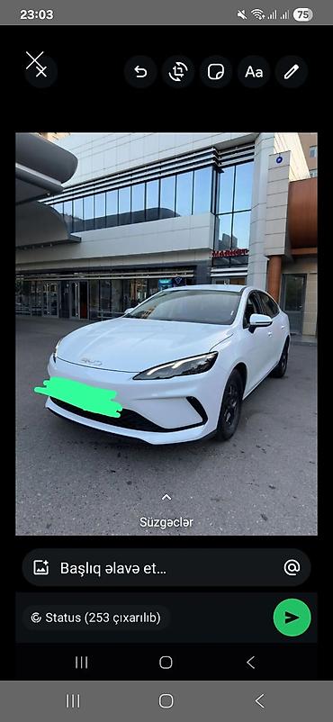 byd satisi: BYD sedan – ağ rəng, . Depazit 200 .Gunluk 40 azn Sertifikatli — 1