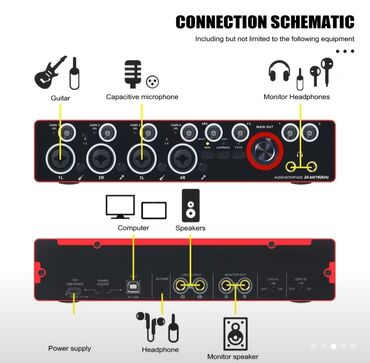 Səs kartları: USB Audio İnterfeys – 24-bit/192 kHz Yeni başlayanlar üçün 4 Kanallı — 9