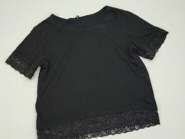 czarne bluzki z koronką krótki rękaw: Bluzka Damska, SinSay, M, stan - Bardzo dobry