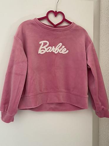 Roze „Barbie” dukserica za devojčice - Materijal: meka pliš/velur
