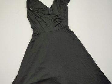 czarna sukienki midi z rozcięciem: Sukienka, S, stan - Bardzo dobry