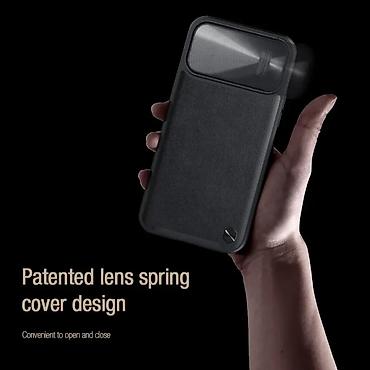 Maske i futrole za telefone: Maska Nillkin CamShield Leather S za iPhone 14 Pro Max 6.7 crna. Uz — 8