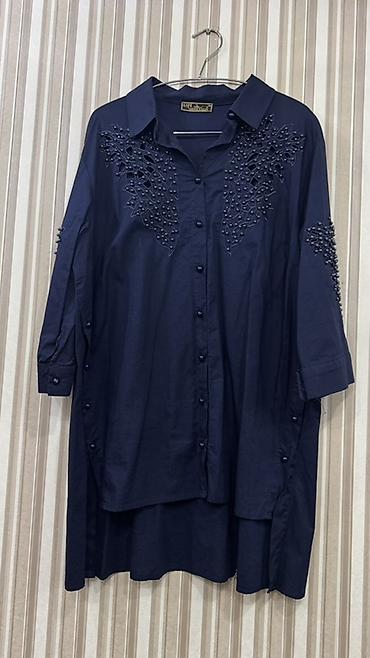 lil solid: Qadın koftası/tunik - Rəng: tünd göy (navy) - Model: düyməli, şalvar — 1