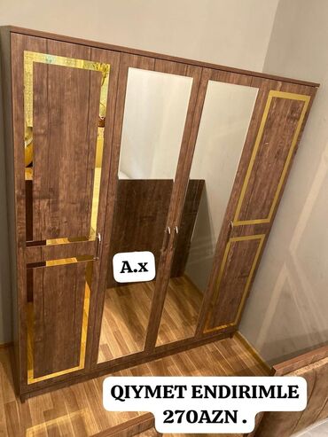 Mebel: Yeni, 4 qapılı Düz dolab, Şifonyer