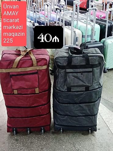 Çamadanlar: Təkərli böyük həcmli səfər çantaları ünvan AMAY ticarət mərkəzi ağ — 1