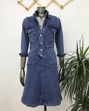 son zeng ucun yupkalar: Denim qadın paltarı - Material: klassik mavi cins parça (orta — 1