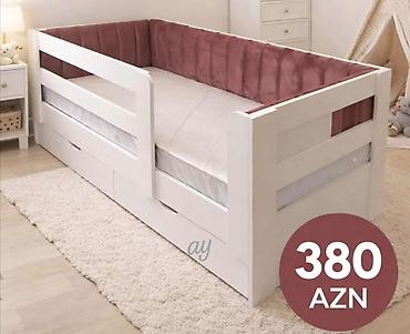 uşaq üçün divan: Uşaq çarpayısı – çoxfunksiyalı model - Rəng: ağ karkas, tünd-çəhrayı — 1