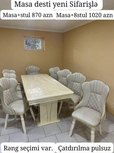 Masa və oturacaq dəstləri: Masa desti sifarisle hazırlanır. ⚜️ İstehsaldan satiş, otağınıza — 4