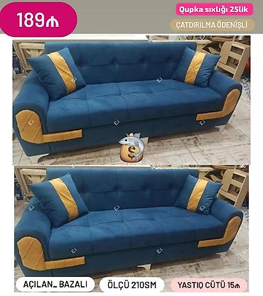 kreditle menziller: Məhsul: Açılan-bazalı divan - Ölçü: 210 sm - Qupka sıxlığı: 25-lik - — 1