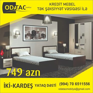 Yataq otağı dəstləri: İkinəfərlik çarpayı, Komod, 2 tumba, Dolab, Türkiyə, Yeni — 6