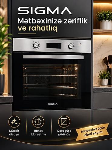 Duxovkalar: SIGMA daxili elektrik sobası - Müasir dizayn: paslanmayan polad panel — 1