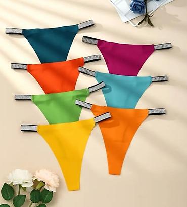 baletanke devojcice: Set od 7 ženskih tanga gaćica, vel.M – ultratanki šavovi, elastične — 2