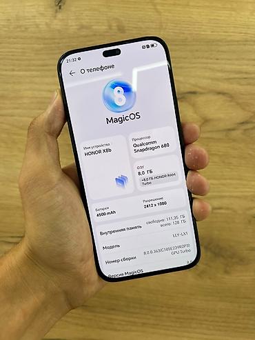 telefon lalafo: HONOR X8b, 8/128 ГБ Характеристики: - Экран 6.7" с вырезом-«пилюлей» — 2