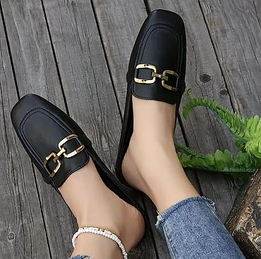 Qadın üçün qara rəngli moksin tipli slip-on ayaqqabı Tezedi 40 ölcü -