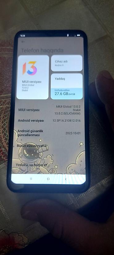 Redmi: Redmi 9, 64 GB, rəng - Qara, Barmaq izi — 4