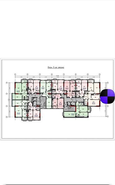 дешевый квартира: 2 комнаты, 65 м², ул. Алматинка / Чуй Элитка, 7 этаж, ПСО (под самоотделку) — 2