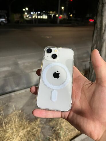 чехоы: IPhone 13 mini, Б/у, 128 ГБ, Белый, Защитное стекло, Чехол, 93 %