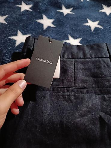 Kişi geyimləri: Massimo Dutti kişi şalvarı – 100% təbii kətan (zahiri örtük), astar — 3