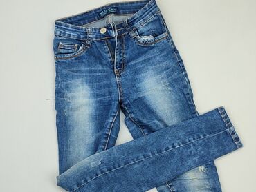 jeansowe spódniczka na szelkach: Jeansy, XS, stan - Dobry
