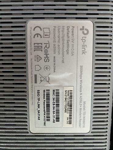 tp link w8961n: TP-Link TD-W8961N Wireless N ADSL2+ Modem Router Xüsusiyyətlər: - — 3