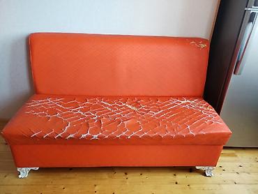 Divanlar: Portativ mətbəx divanı/oturacaq - Rəng: narıncı - Material: süni dəri — 1