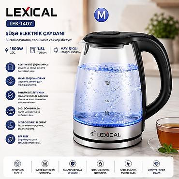 Mətbəx texnikası: №: 4678 Məhsulun adı: Elektrik çaydan Lexical LEK-1407, 1.8 L, şəffaf — 2