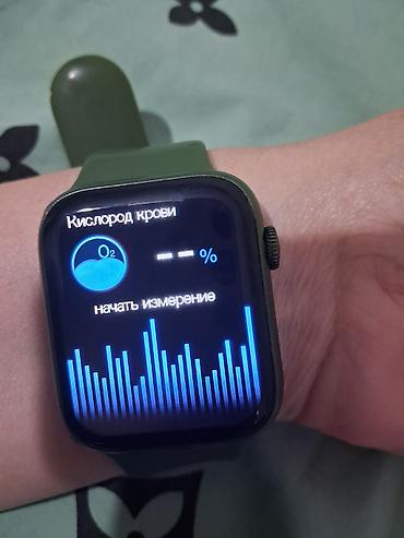 apple watch 10: Смарт-часы с прямоугольным экраном и силиконовым ремешком цвета хаки — 5