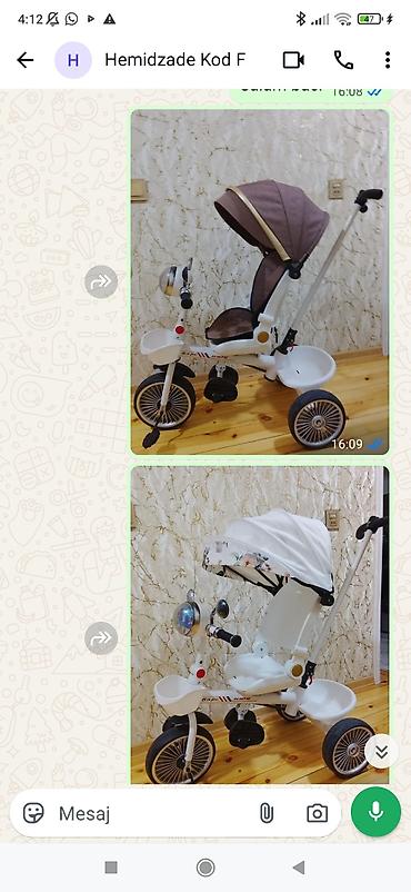 tutacaqlı xodunkalar: Uşaq üçtəkərli velosipedi – idarəetmə tutacaqlı model iki başlıqlı — 1