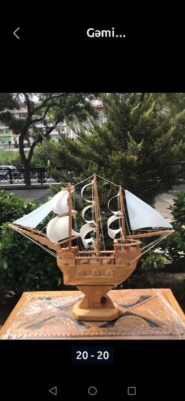 Gəmi modelləri: Gəmi Agacdan Əl işi 15azn Qoz Agacınnan hazırlanmış əl işi Gəmilər — 4