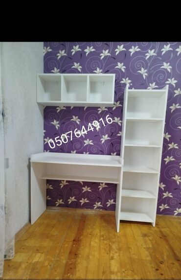 Sifarişlə yazı masaları: Düz masa, Stulsuz, Polkalı, Siyirməli, Azərbaycan, Mat laminat — 5