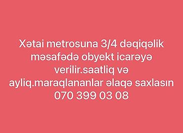 binə obyekt: Obyekt icarəyə verilir – Xətai metrosundan təxminən 3–4 dəqiqəlik — 1