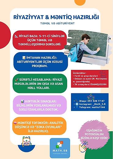 Repetitorlar: Repetitor, Riyaziyyat, Azərbaycan dili, Abituriyent hazırlığı — 1