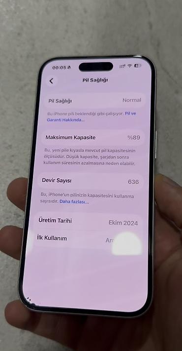 Elektronika: IPhone 16, 128 GB, White Titanium, Face ID, Simsiz şarj — 3